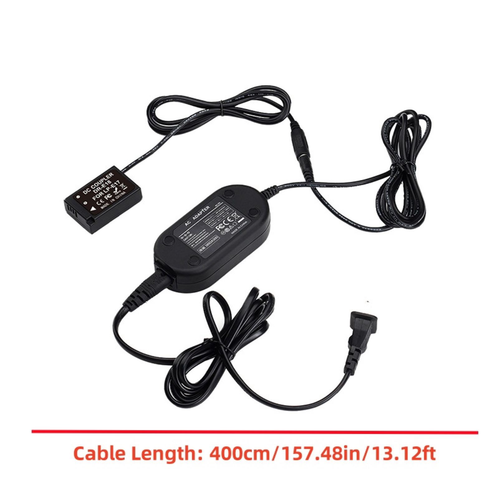 AC Power Supply Adapter for LP-E17 Dummy Battery DR-E18 Coupler For Canon T6s