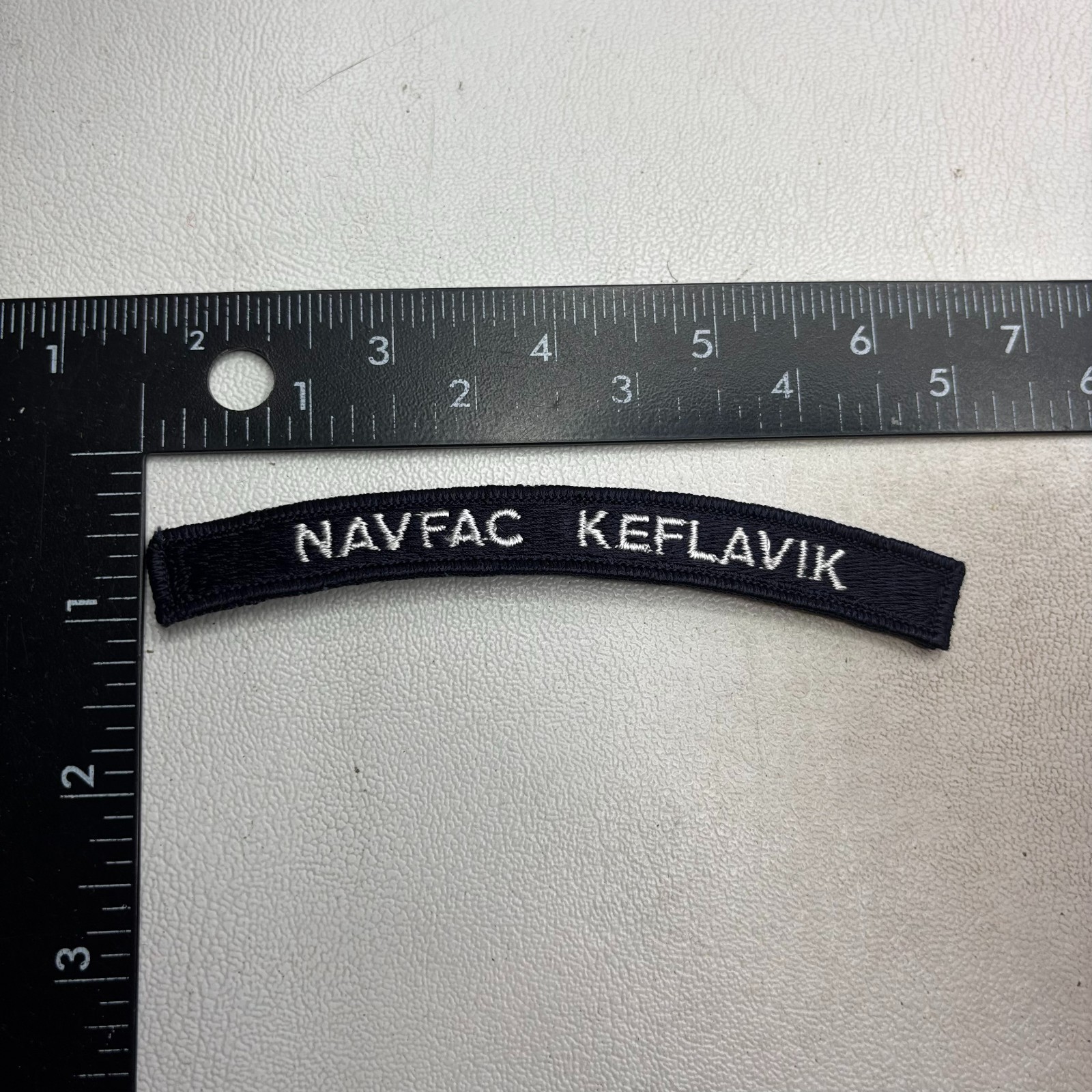 US Navy Naval Facility NAVFAC KEFLAVIK Iceland Rocker Tab Patch (UIM) 64LL