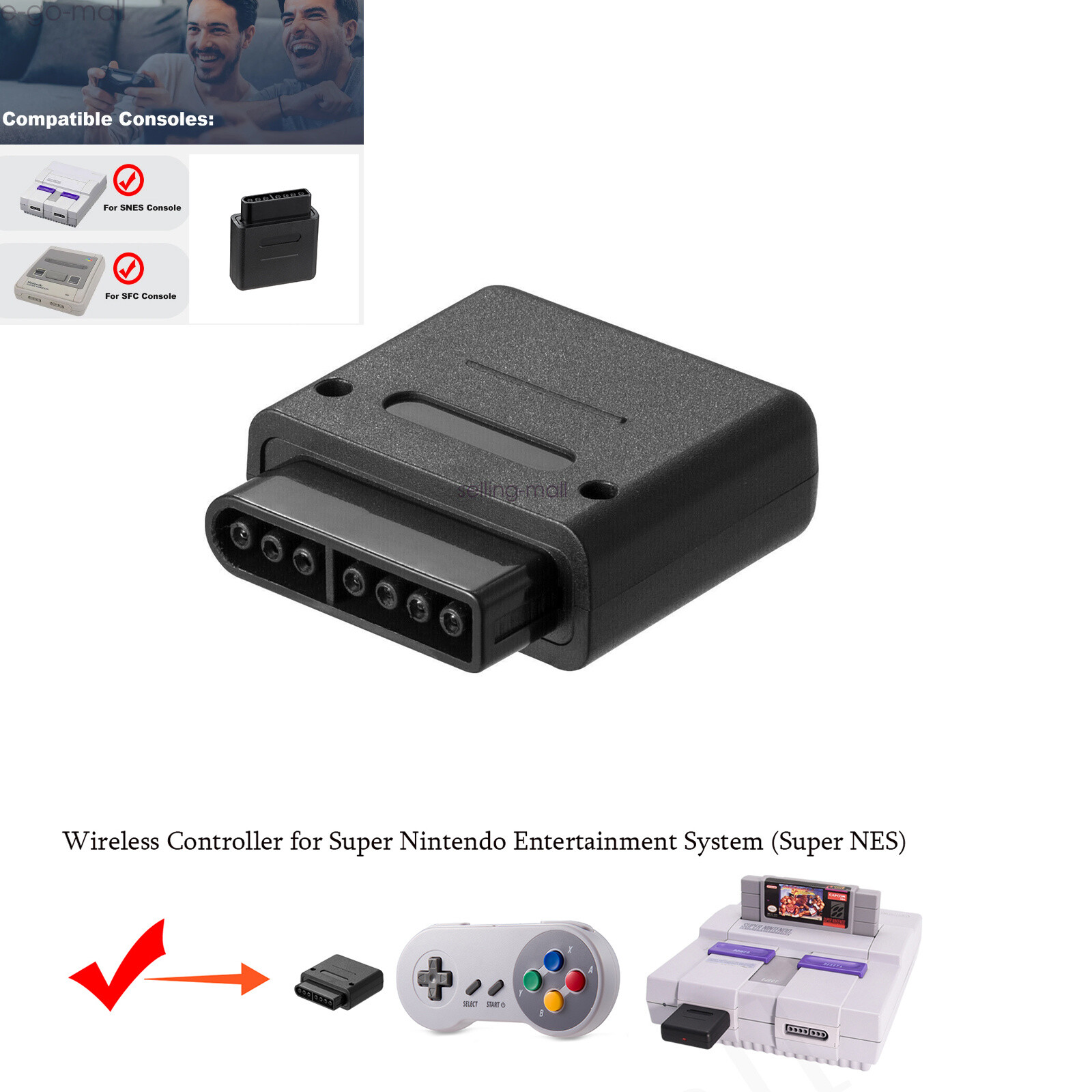 2 PCS Wireless Super Famicom Controller for Super Nintendo Entertainment System