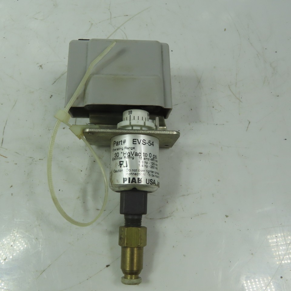 PIAB EVS54 Vacuum Switch 30"-HG 125/250/480V 1/8" MNPT