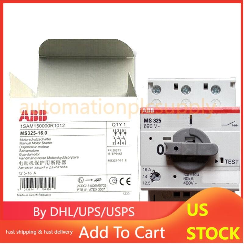 New In Box ABB MS325-16 Motor Circuit Breaker 12.5-16A US Free TAX