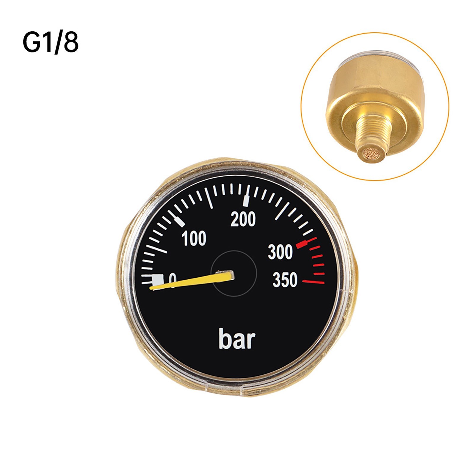 Functional Design Scuba Cylinder Gauge 0-350BAR Pressure Brass Material