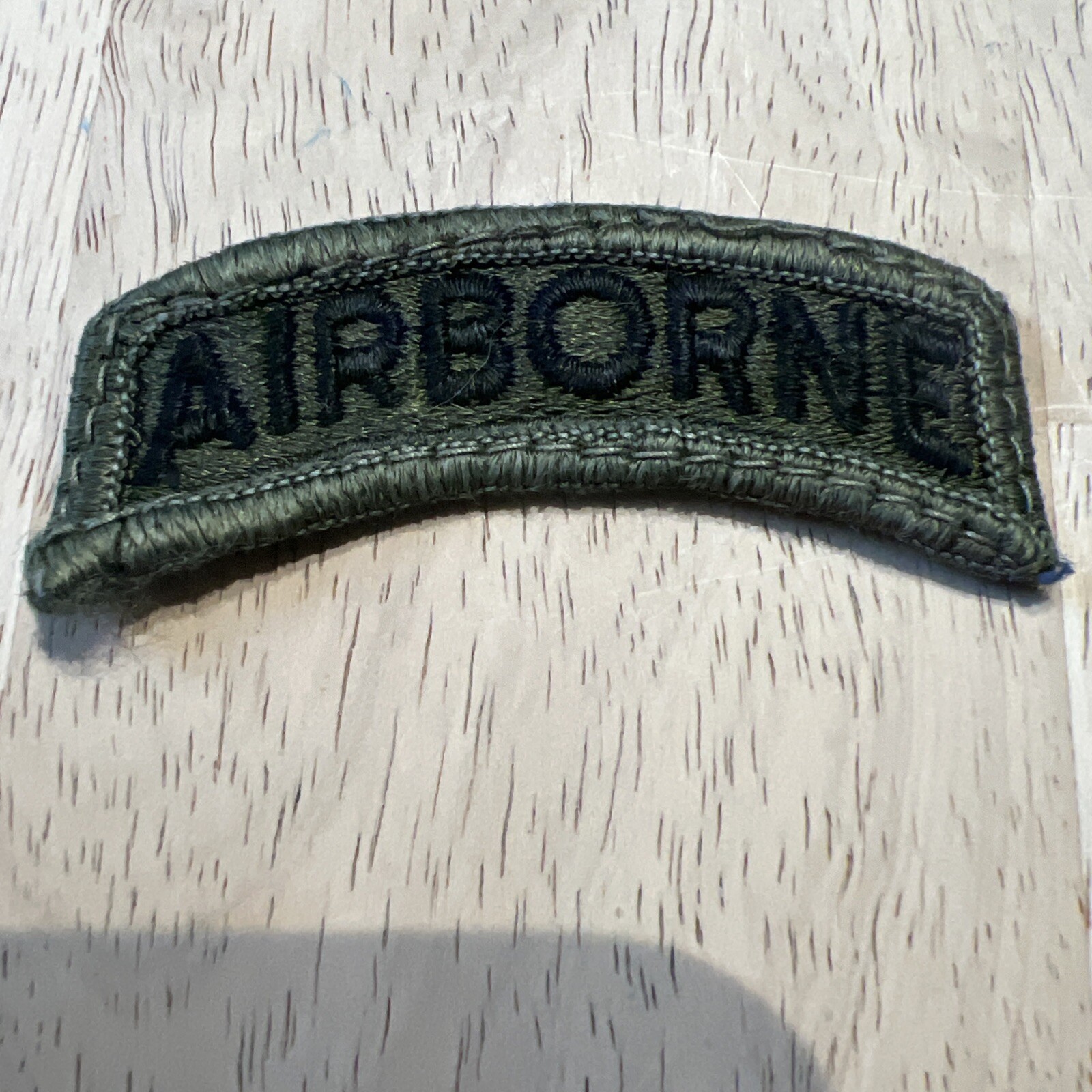 US Army  Airborne Rocker Tab  Green  Patch