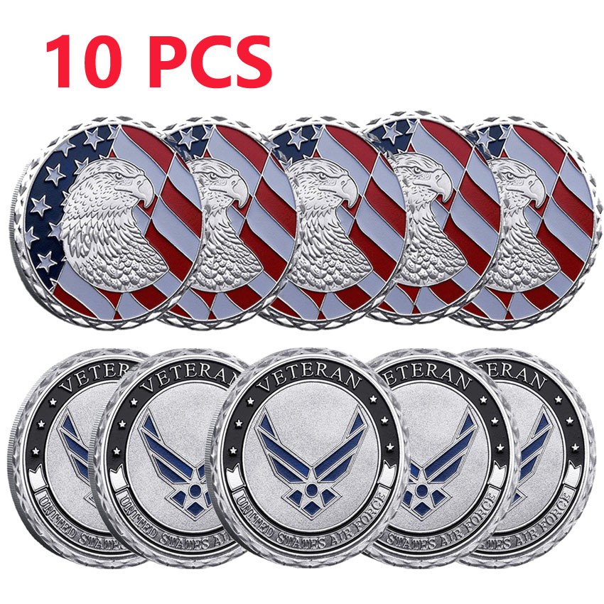 10PCS Eagle Challenge Coin USAF US Air Force Veteran Collectible Army Military
