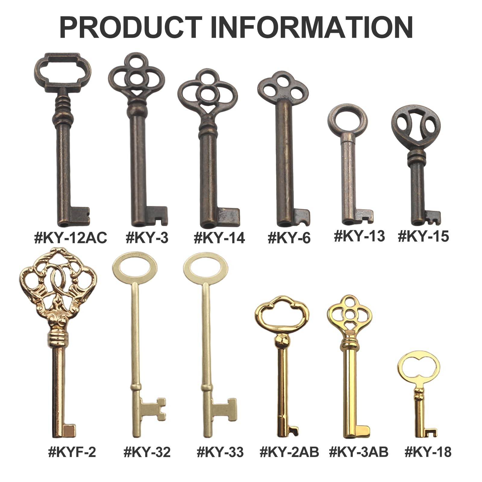 Skeleton Key Set,Universal Skeleton Replacement Keys, Vintage Keys Kit for An...