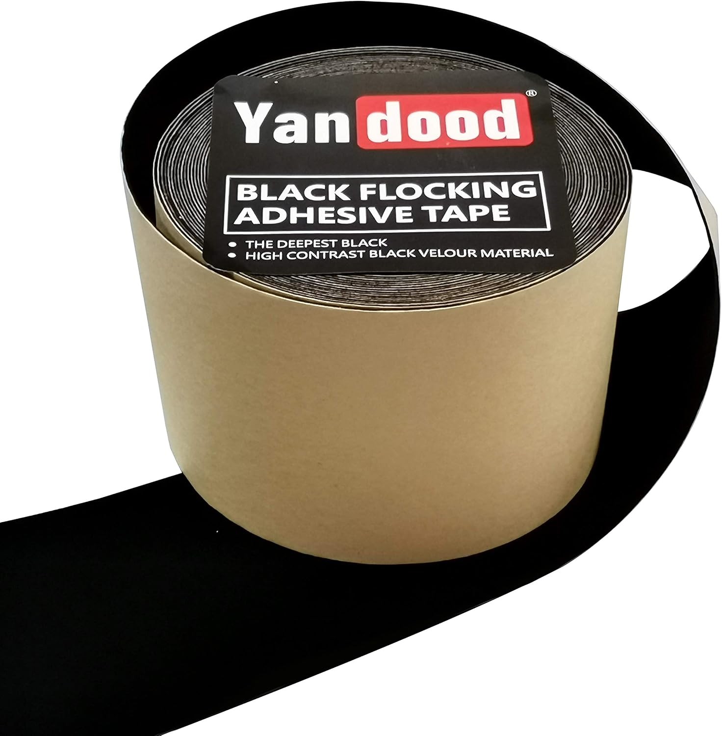 Black Flocking Adhesive Tape 5in x 48ft Projection Screen Felt Tape Border Ultra