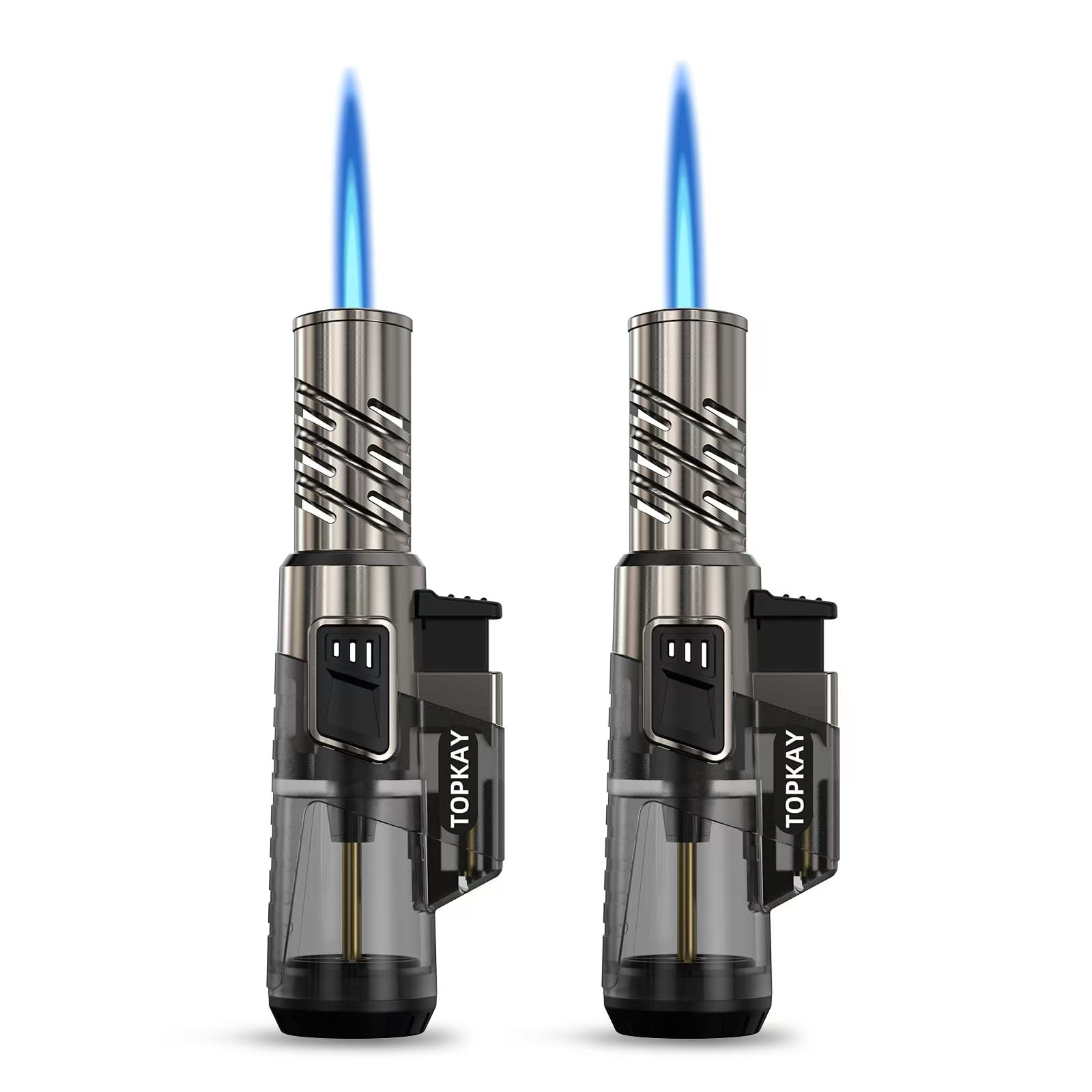 2 Pack Torch Lighter Windproof Adjustable Jet Flame Butane Lighter Refillable