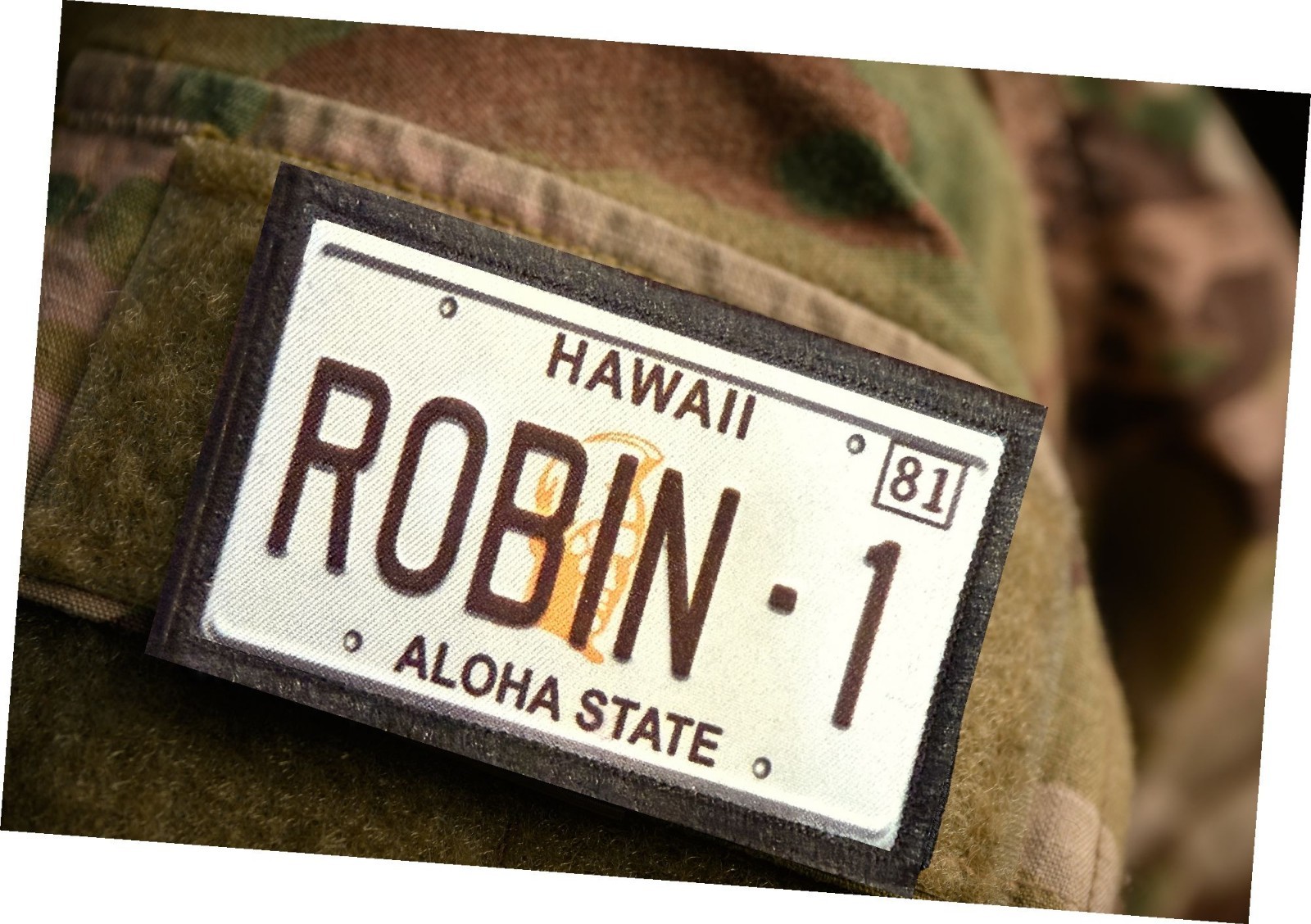 Magnum PI Robin 1 License Plate Morale Patch Tactical Military Army Flag  Hook
