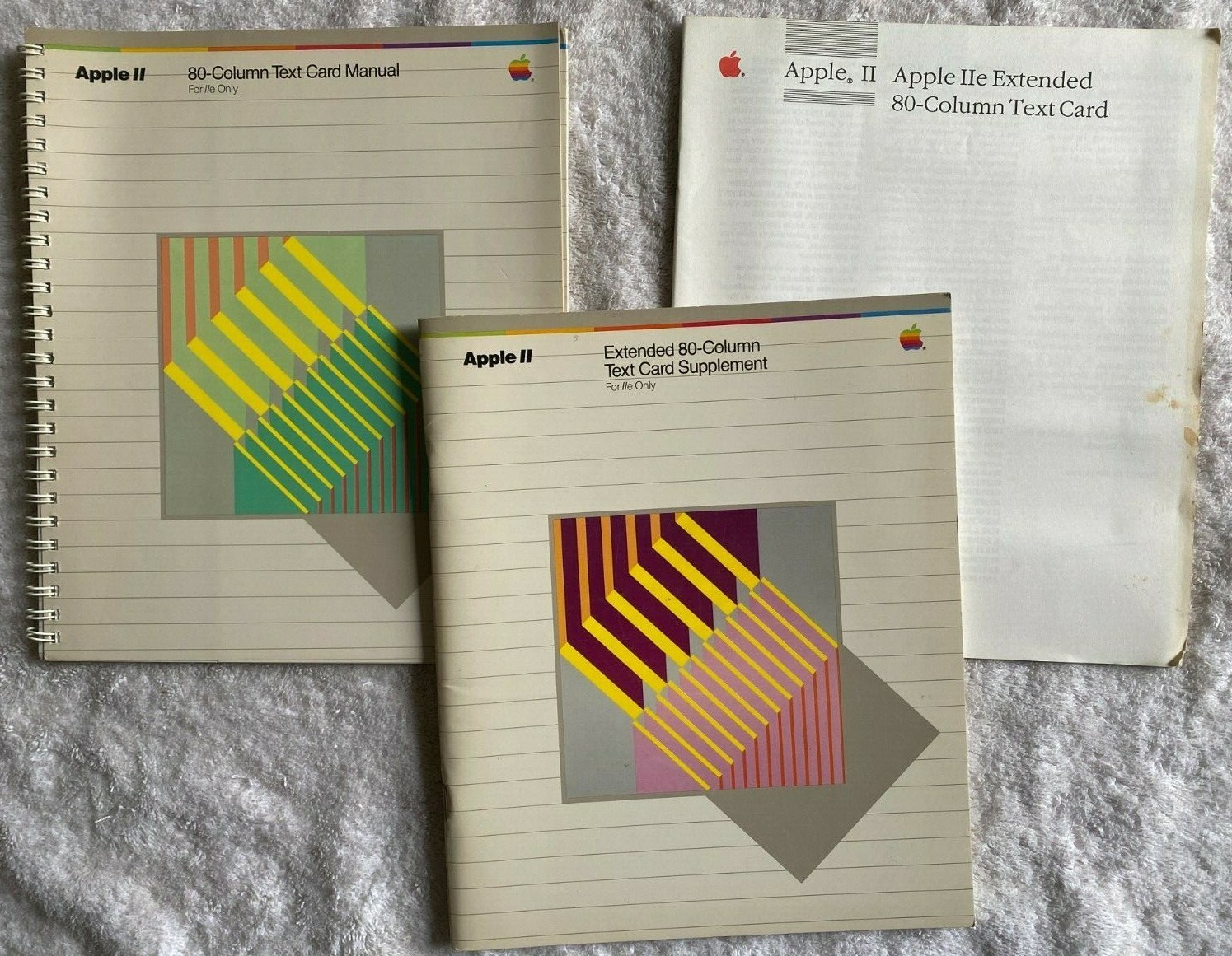 3 Apple II Extended 80-Column Text Card manuals computer book 1982 vintage guide