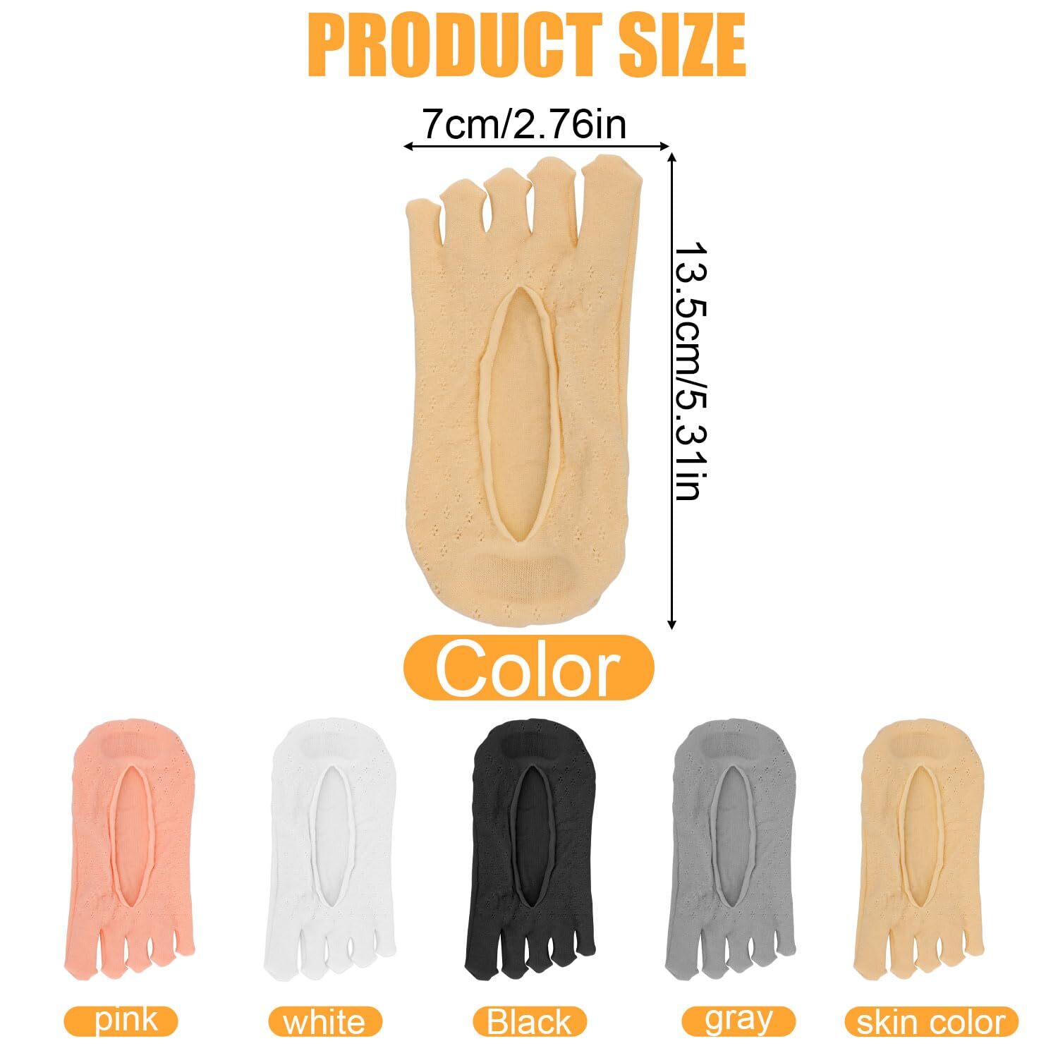 Women Toe Separator Socks Yoga Sports Foot Alignment Socks, 5 Pair