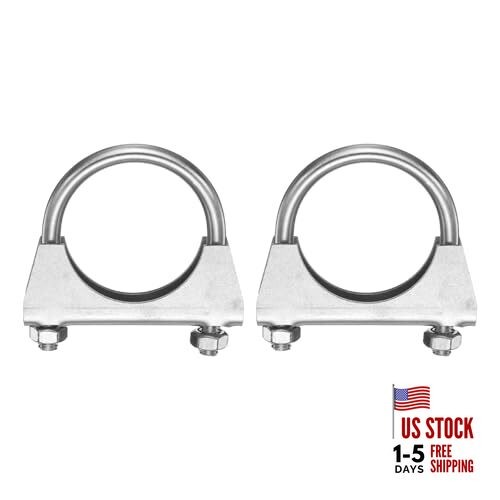 2pcs U Bolt Muffler Exhaust Clamp/2.01" 304 Stainless Steel U-Bolt Clamps 51mm