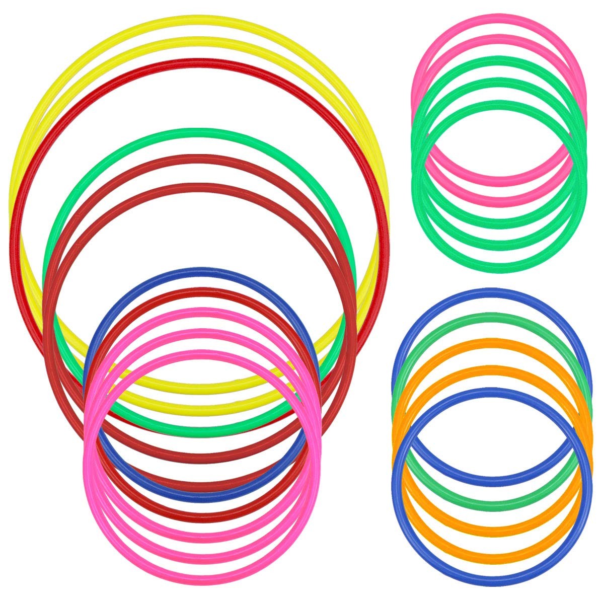 Hysagtek 21 Pcs Plastic Toss Rings Carnival for Adults multicolor
