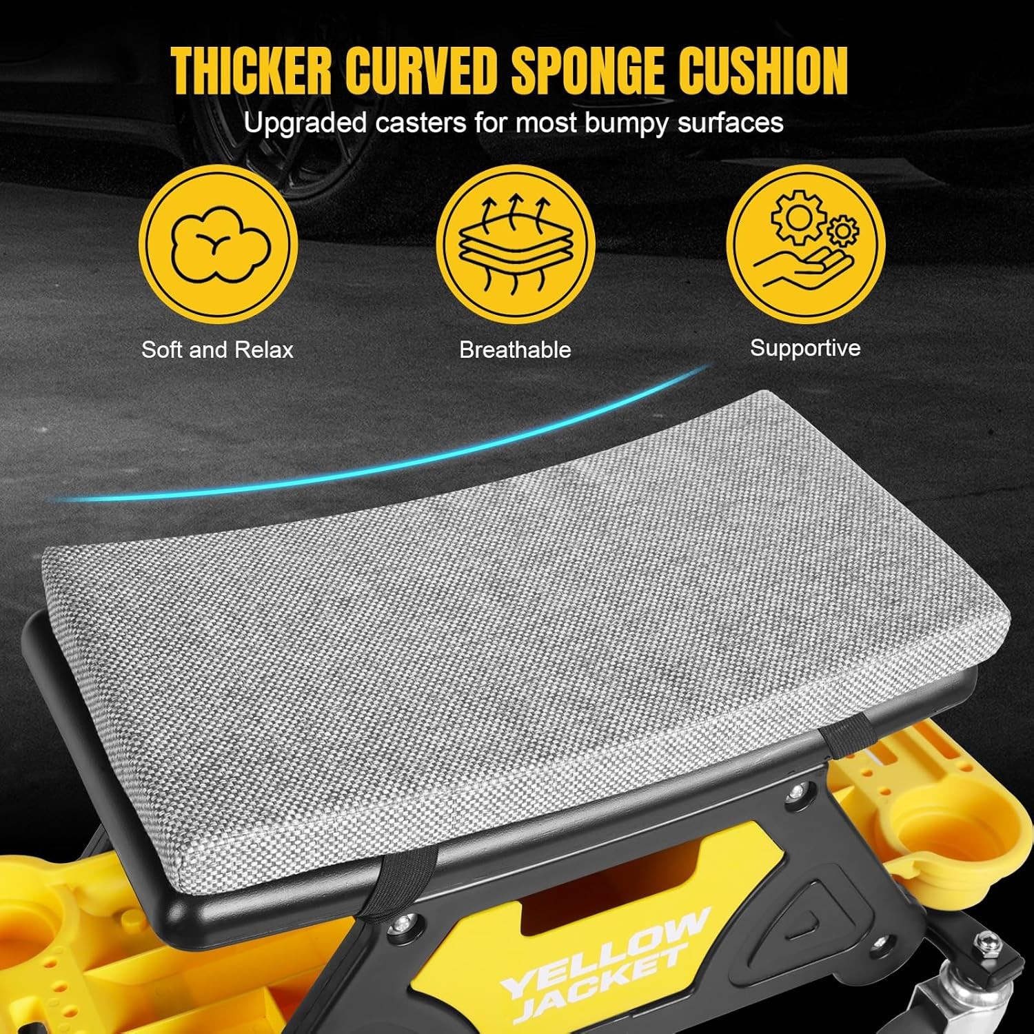 Mechanics Stool Wheels Tool Tray