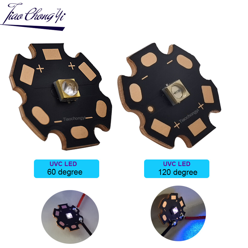 250nm UVC LED 1W 2W 3838 250-260nm DC5-7V  Ultra Violet LED Lamp with Copper PCB