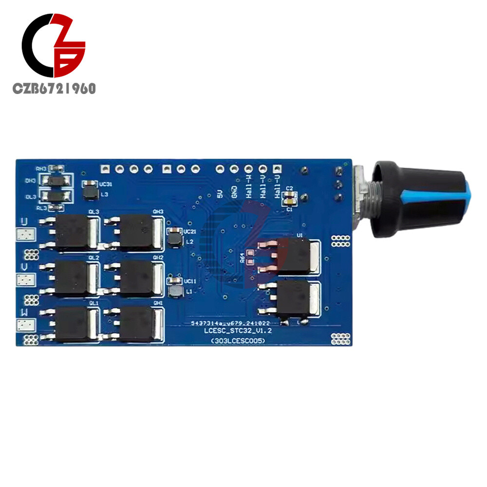 3-Phase Brushless Motor ESC Speed Controller Module W/ Hall DC12-24V 10A STC32G