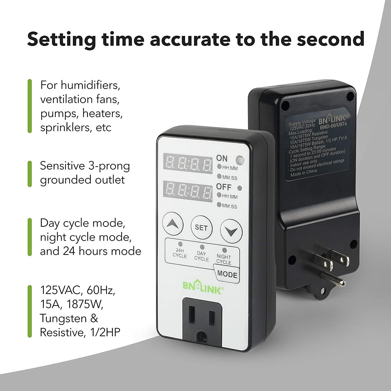 Timer Outlet Short Period Repeat Cycle Intermittent Digital Timer Programmable