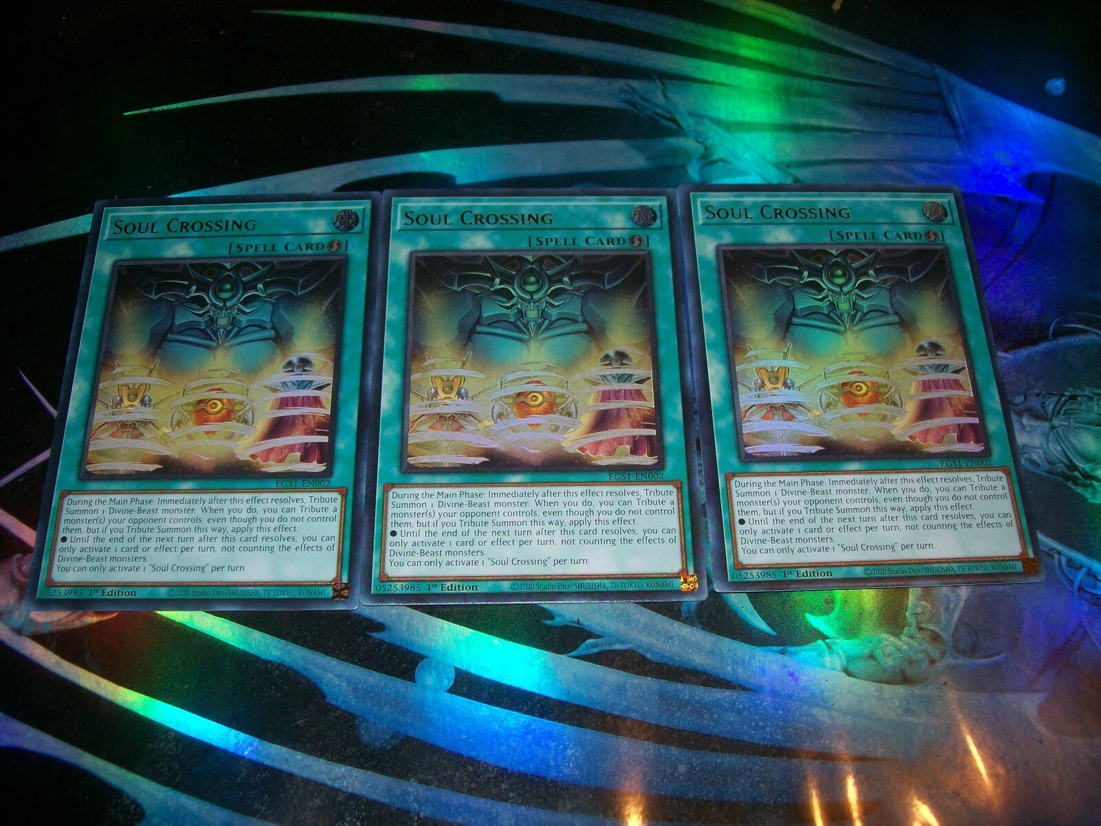 3x Soul Crossing 1st Edition Ultra Rare EGS1-EN002 Yu-Gi-Oh!