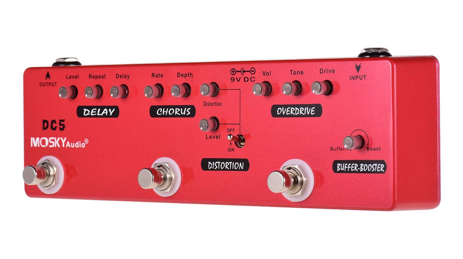 Multi Effects Pedal Buffer + Booster + Overdrive + Distortion + Chorus + Dela...