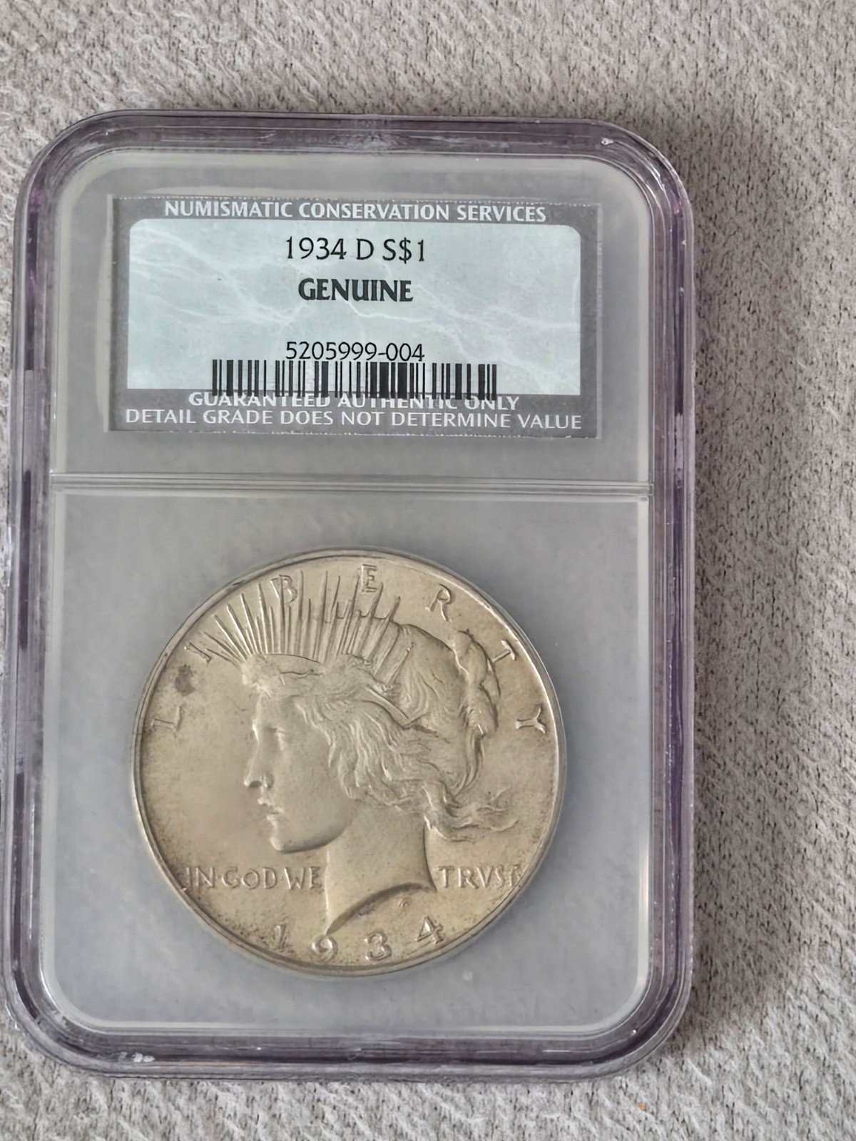 1934 Peace Dollar 1934 D Genuine-004
