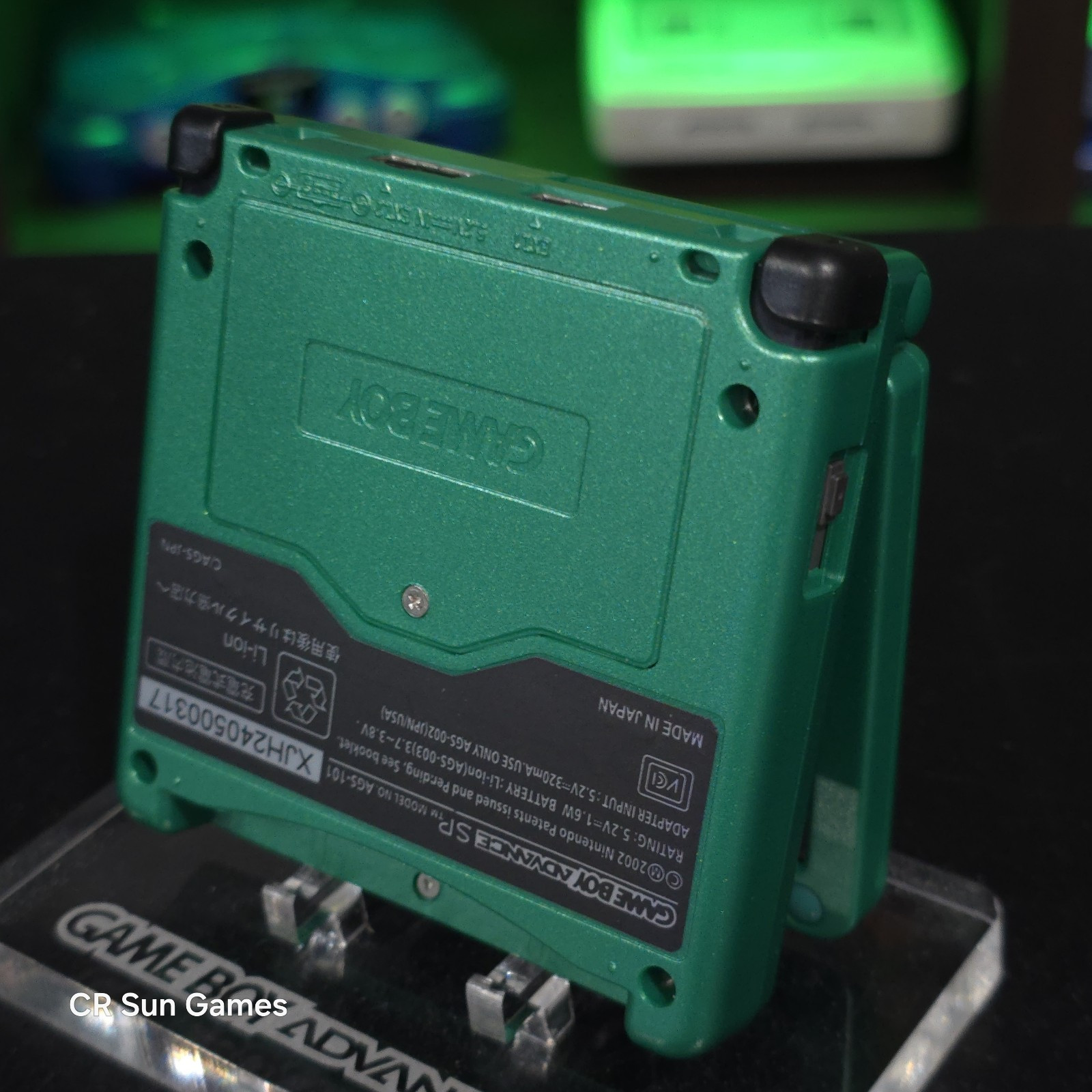 Green Nintendo Game Boy Advance GBA SP IPS MOD Adjustable Brightness - Rayquaza-