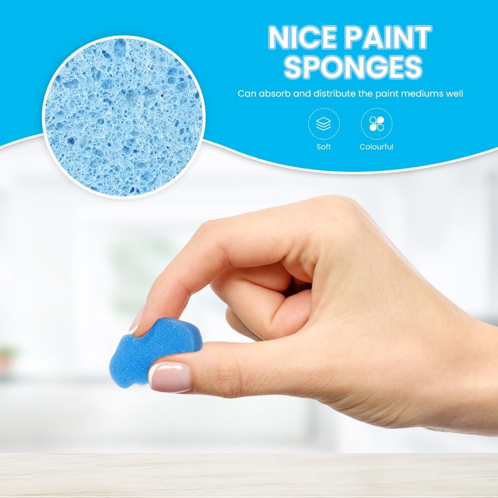 30pcs Sponges for Painting, Shape Sponge, Paint Sponges for Crafts, Foam Spon...