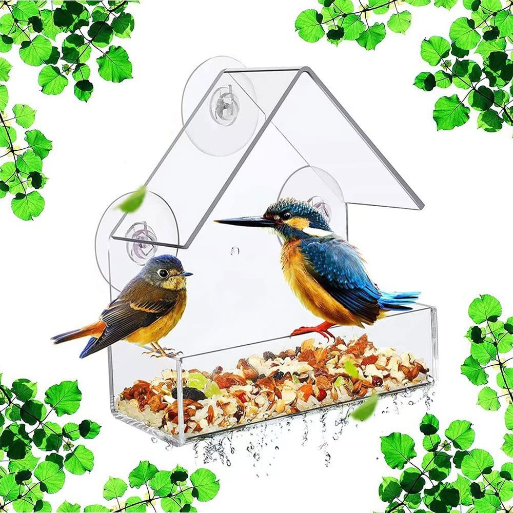 Bird Feeder Birds House for Outdoor, Window Clear,Transparent