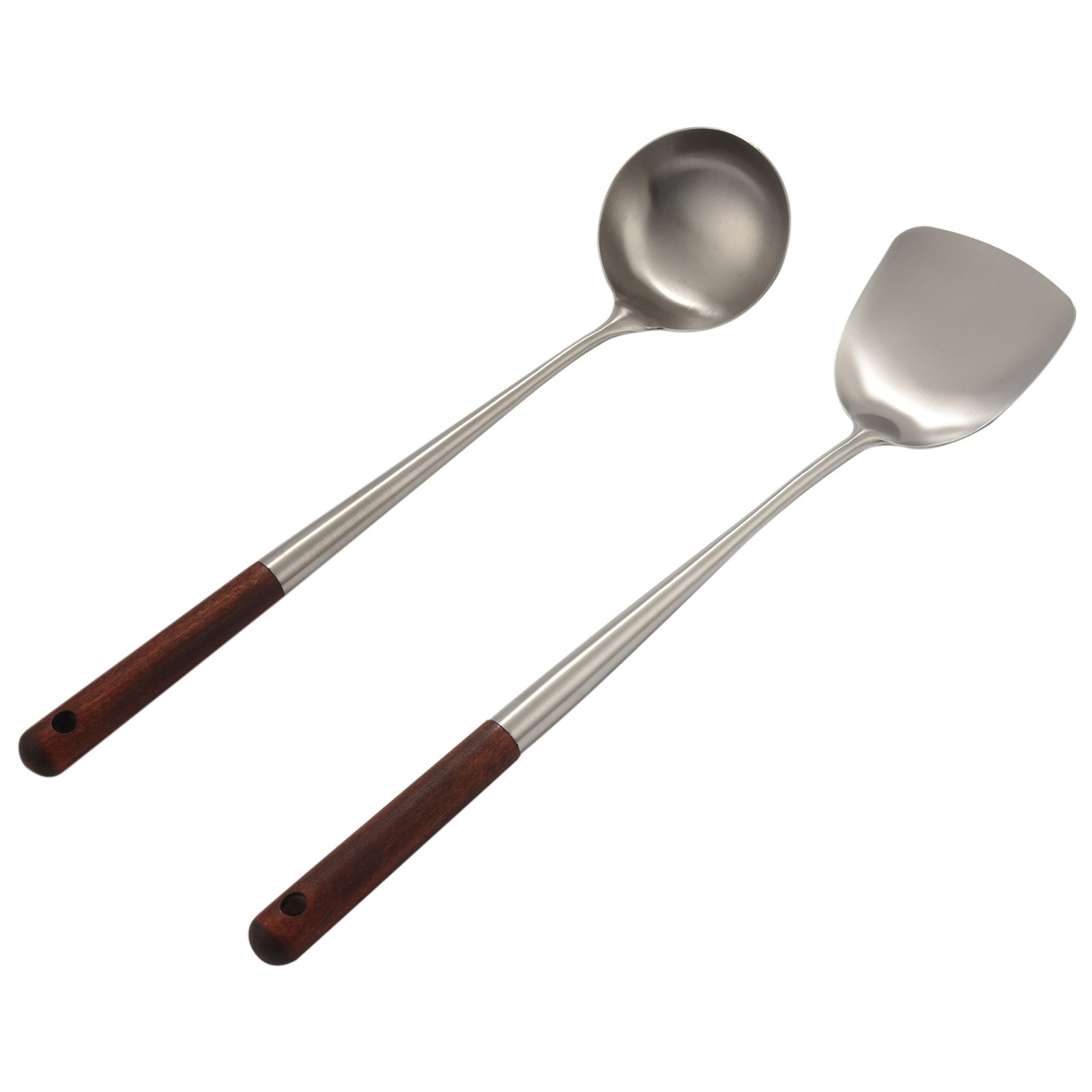 Wok Spatula and Ladle Tool Set, 17 Inches Spatula for Wok, Stainless Steel6741