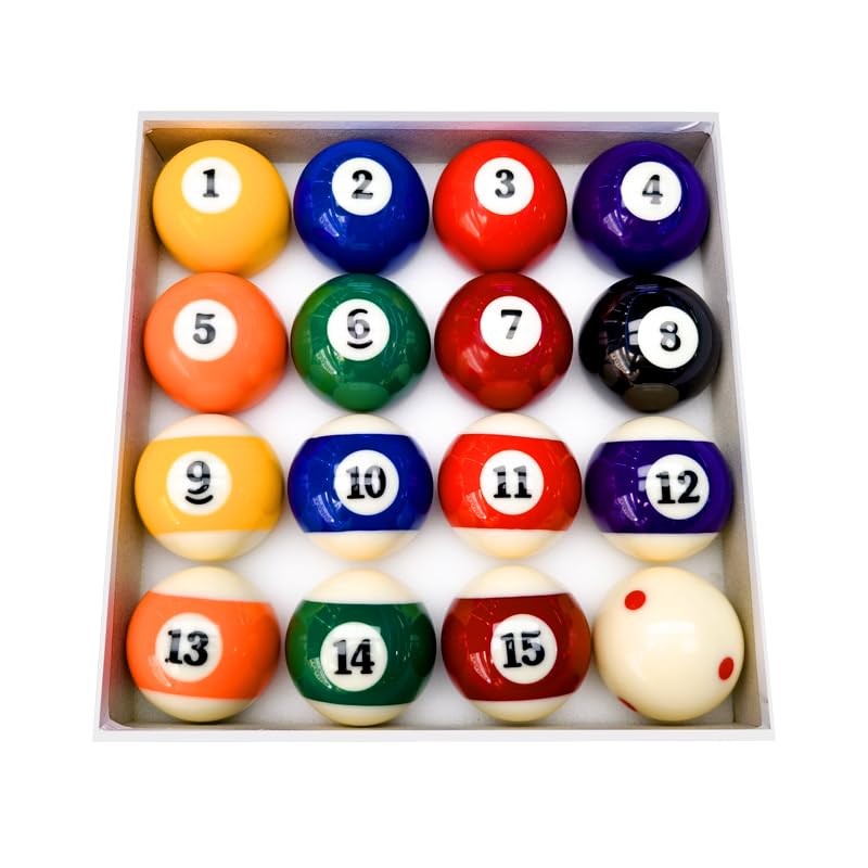 16 PCS 21/4 Inch Regulation Size Pool Balls Durable Resin Billiard Ball Set