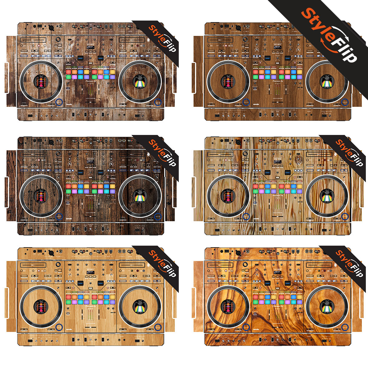 Pioneer DDJ-REV7 Skin | 6 Wood Designs | Protective Decal | StyleFlip Skins