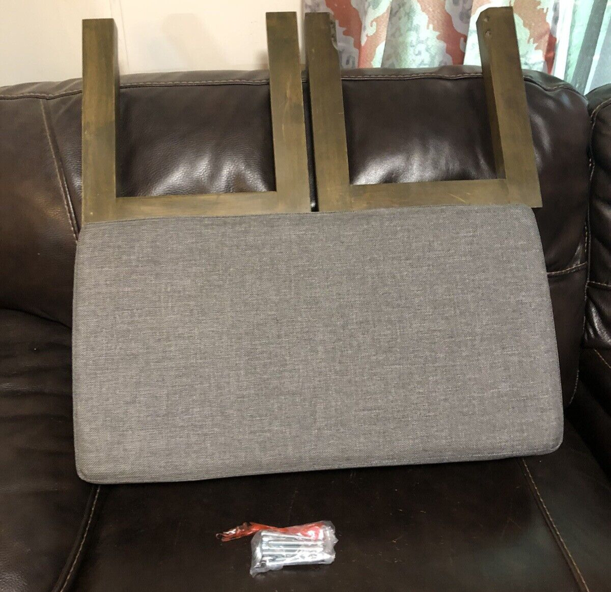 SIMPLIHOME Milltown 26 Inch Wide Rectangle Ottoman Bench Grey Footstool, Linen