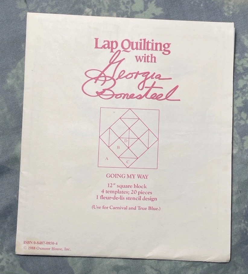 VTG Lap Quilting Georgia Bonesteel Vinyl Quilting Templates Going My Way 1988