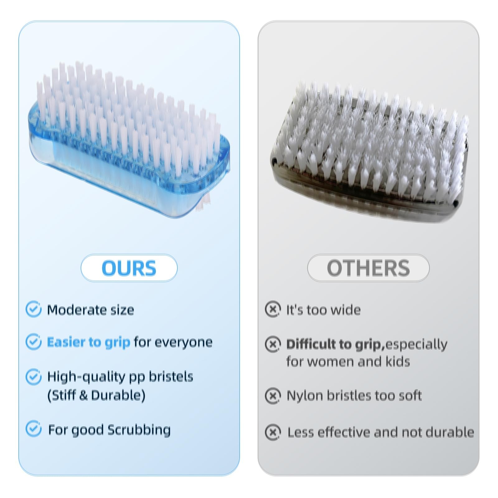 5 Pack Nail Brush for Cleaning Fingernails Two Sided Hand Fingernail Scrub B...