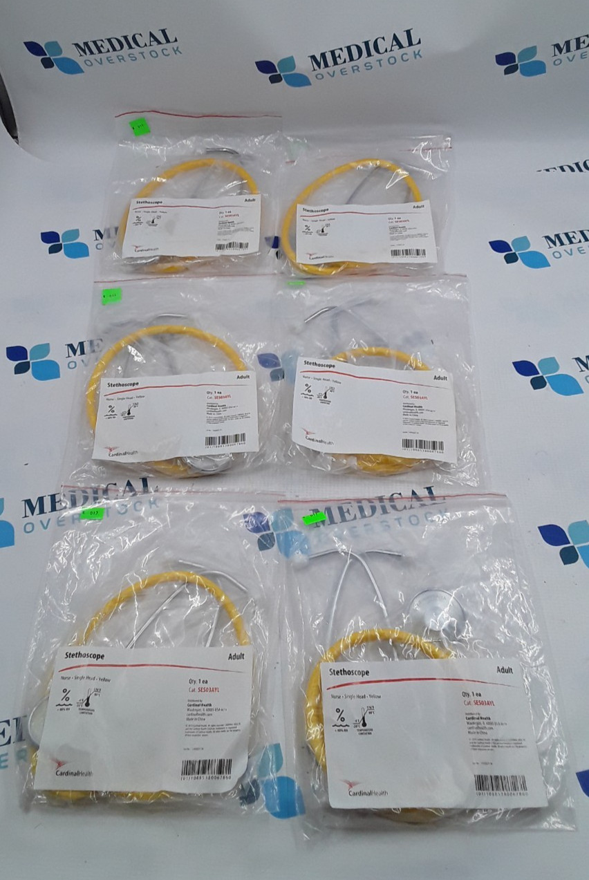 Cardinal Health Stethoscope Adult Yellow SES03AYL Lot of 6