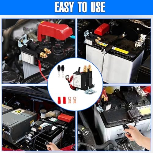 500A Remote Battery Disconnect Switch,DC 12V Car Battery Kill Switch, Anti