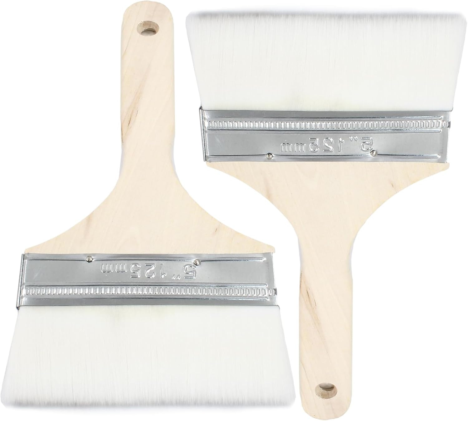 2-Pack 5" Paint Brushes Wood Stain Wall Painting Tools DIY Furniture Brush