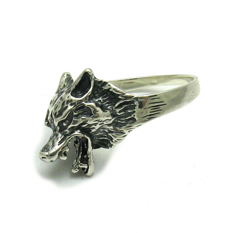Stylish Sterling Silver Ring Hallmarked Solid 925 Wolf Handcrafted