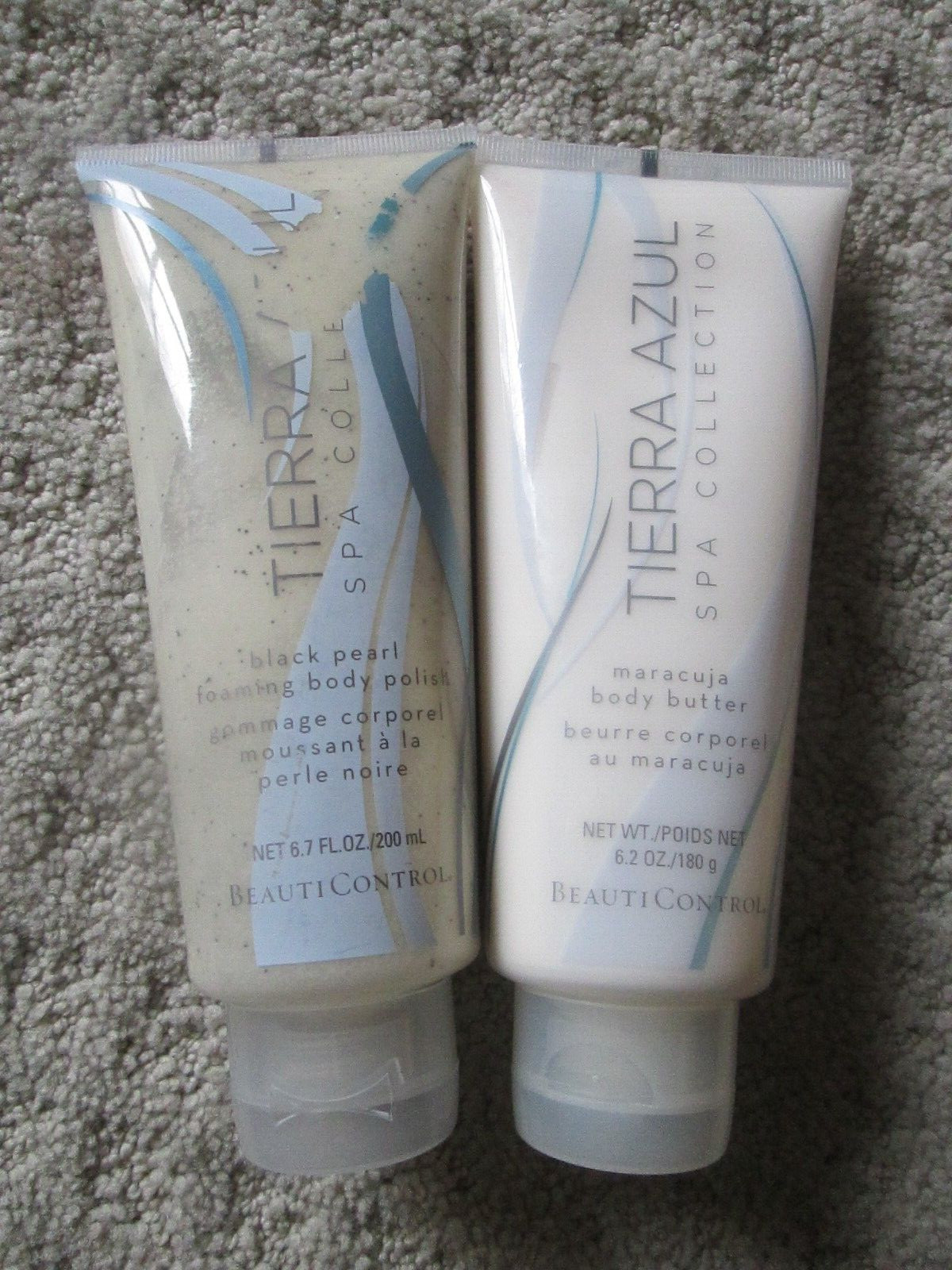2 Beauticontrol Tierra Azul Black Pearl Foaming Body Polish 6.7 & 6.2 Butter