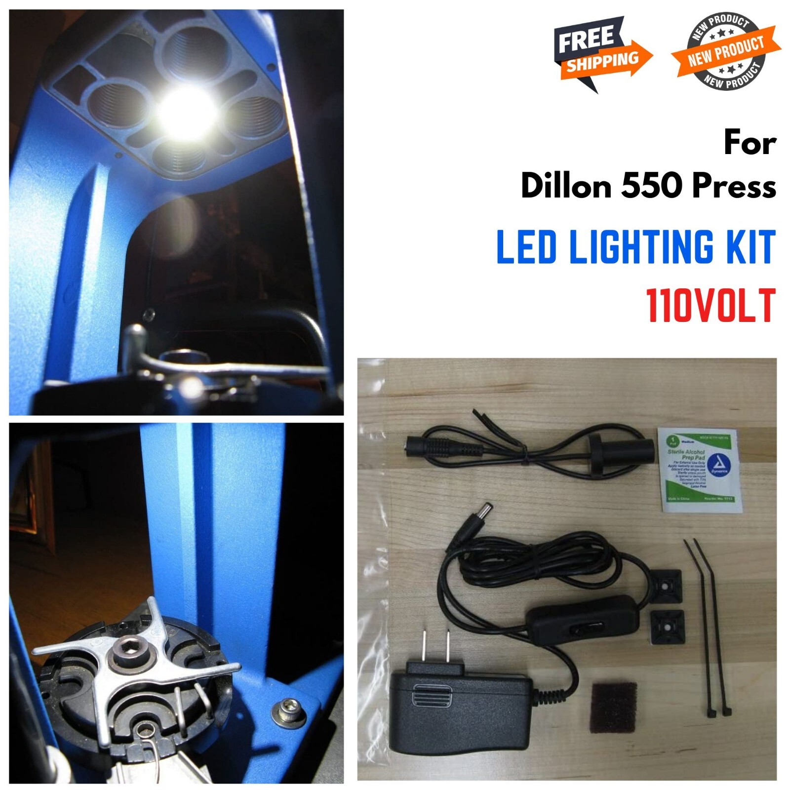 Reloading Press Light for Dillon 550 Press LED Checking Verifying Powder Charges