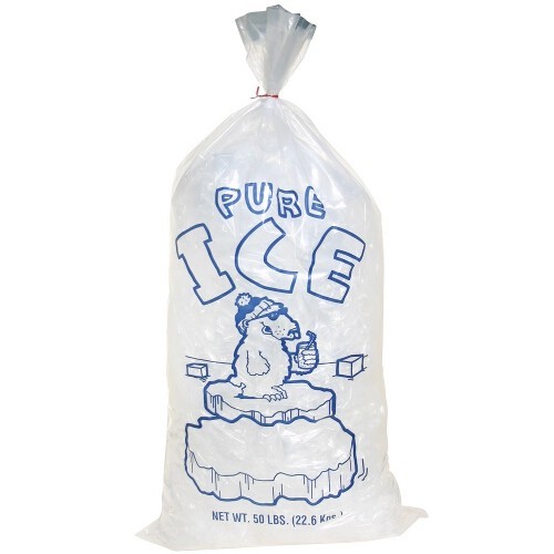 18" x 36" 3 Mil Clear 50 LB Pound Twist Ties  Plastic Ice Bags 250 Pc