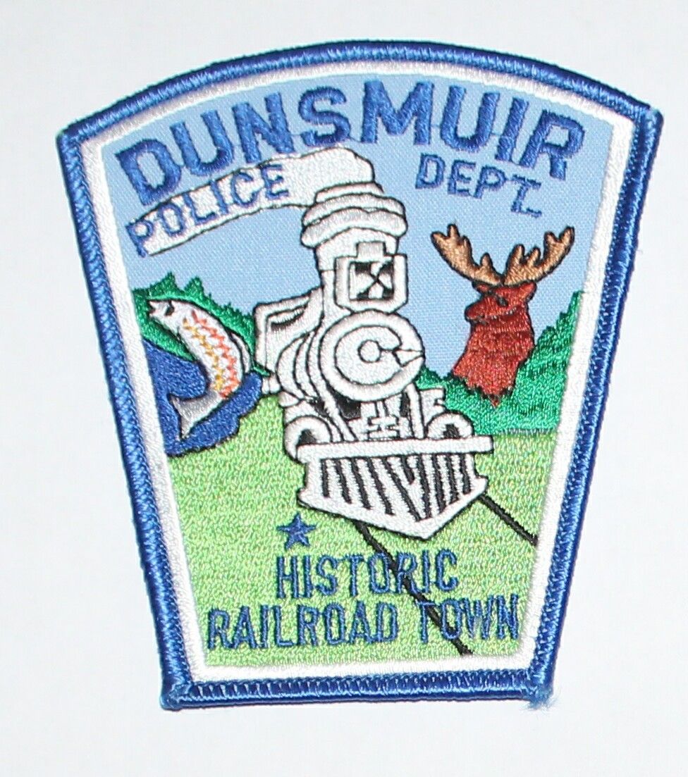 Defunct DUNSNUIR POLICE Railroad Town Siskiyou Co California 1986 Moose Version
