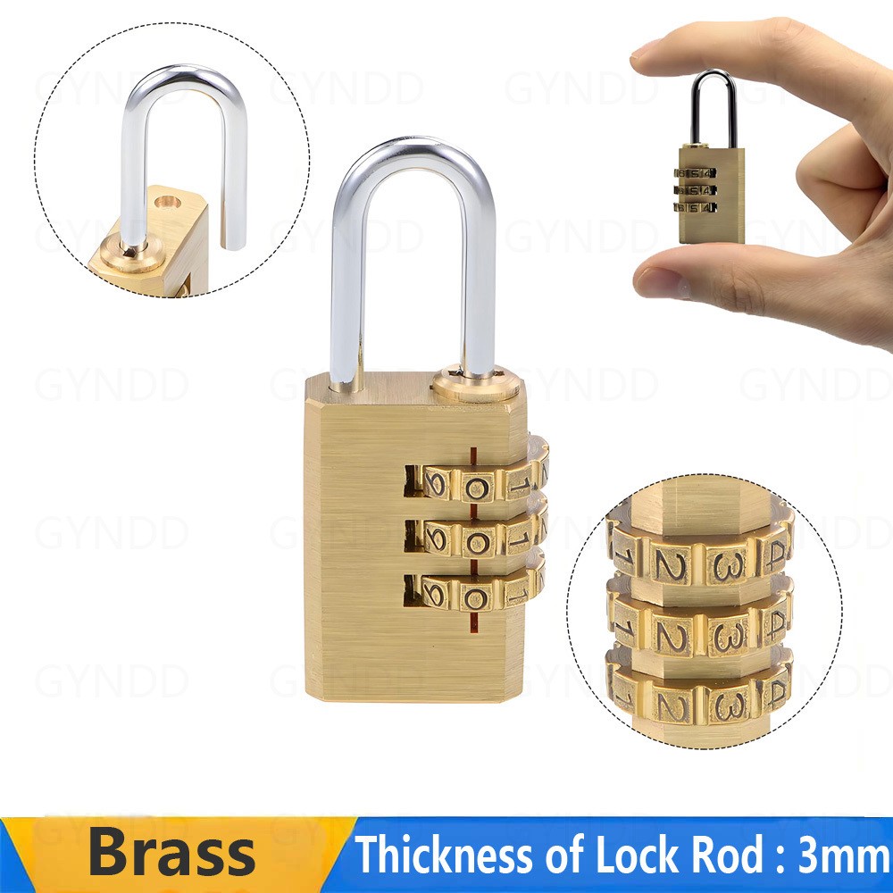 3 Digit Combination Padlock Heavy Duty Outdoor Lock Gym Travel Luggage Locker