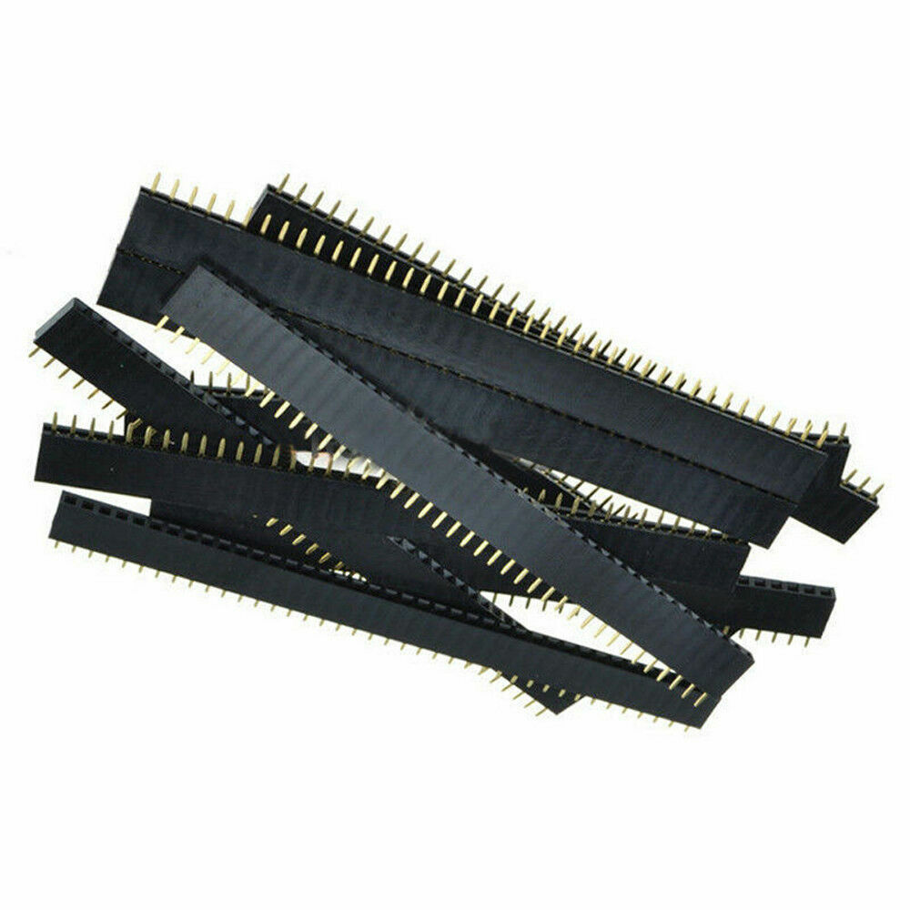 40-Socket Female Header 0.1" 2.54mm PCB Strip Connectors 10/20/40/80 Piece Packs