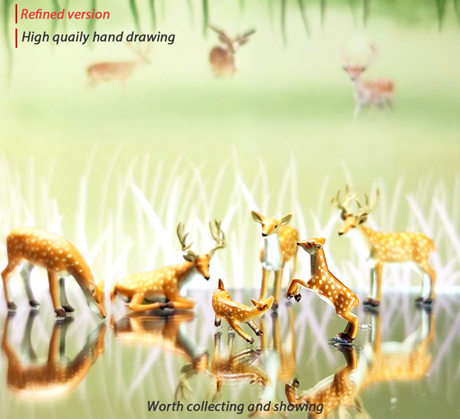 BN 1:64 Painted Figure Mini Model Miniature  Diorama Sand Deer Animal Decor