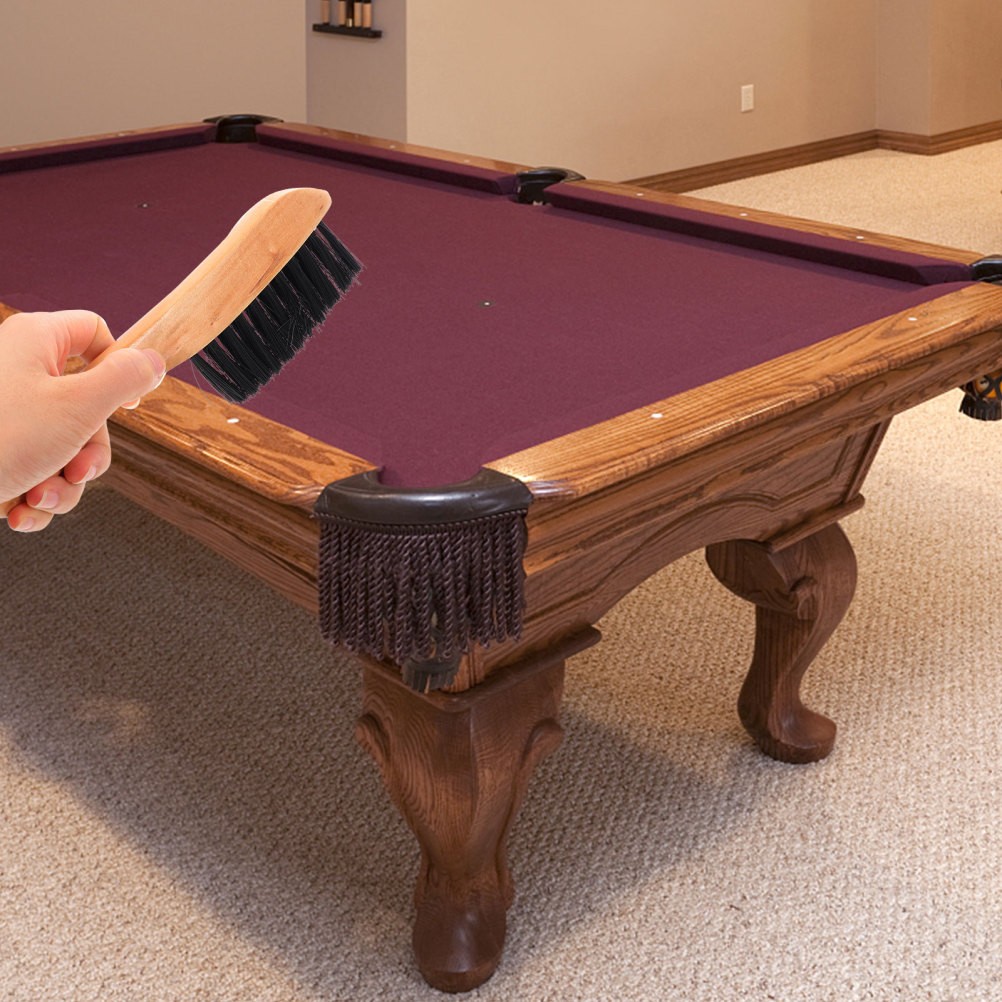 Billiard Table Clean Set Durable PVC Bristle Brush with Cue Holder Metal Rack