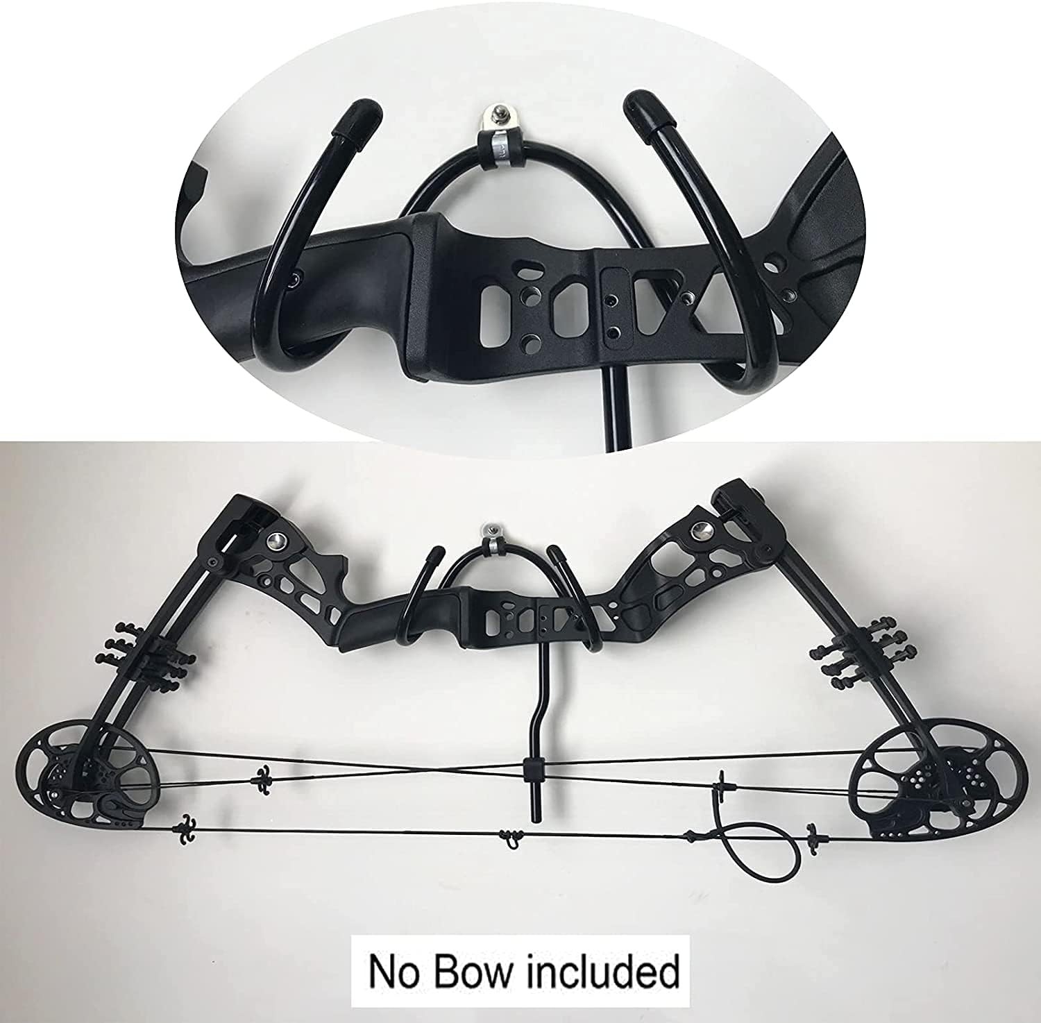 2 Pack Wall Storage Display Rack - Bow Hanger Hooks Holder 2-pack, Black