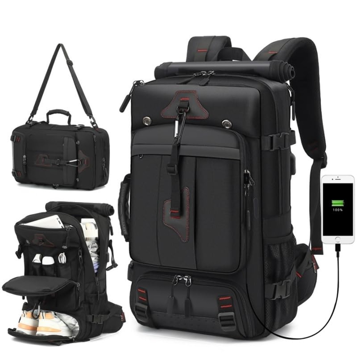 Men Travel Backpack,Fits 18 Inch Laptop,for Work&Travel，60L Large Capacit
