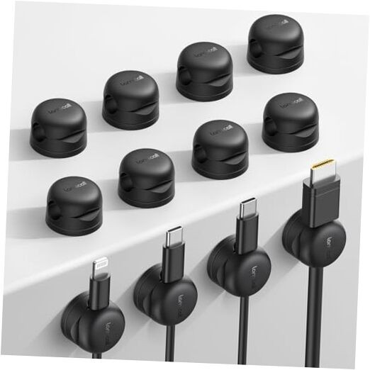 Rotatable Cord Organizer, Desk Office Nightstand Accessories - Cable 12Pack
