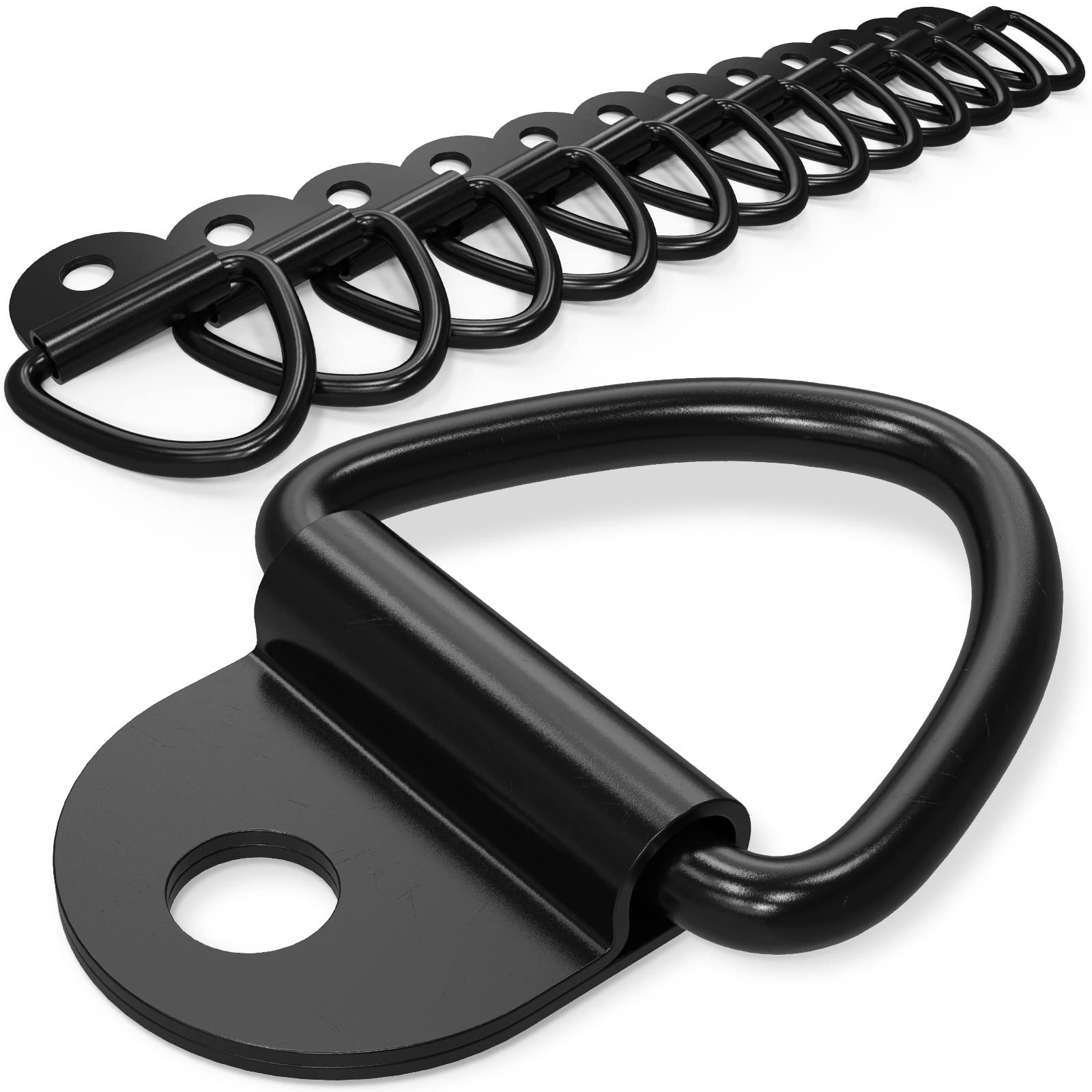 KOPKIO 12 PCS V Ring Tie Down Anchors 2" Diameter Steel 12PCS, Black