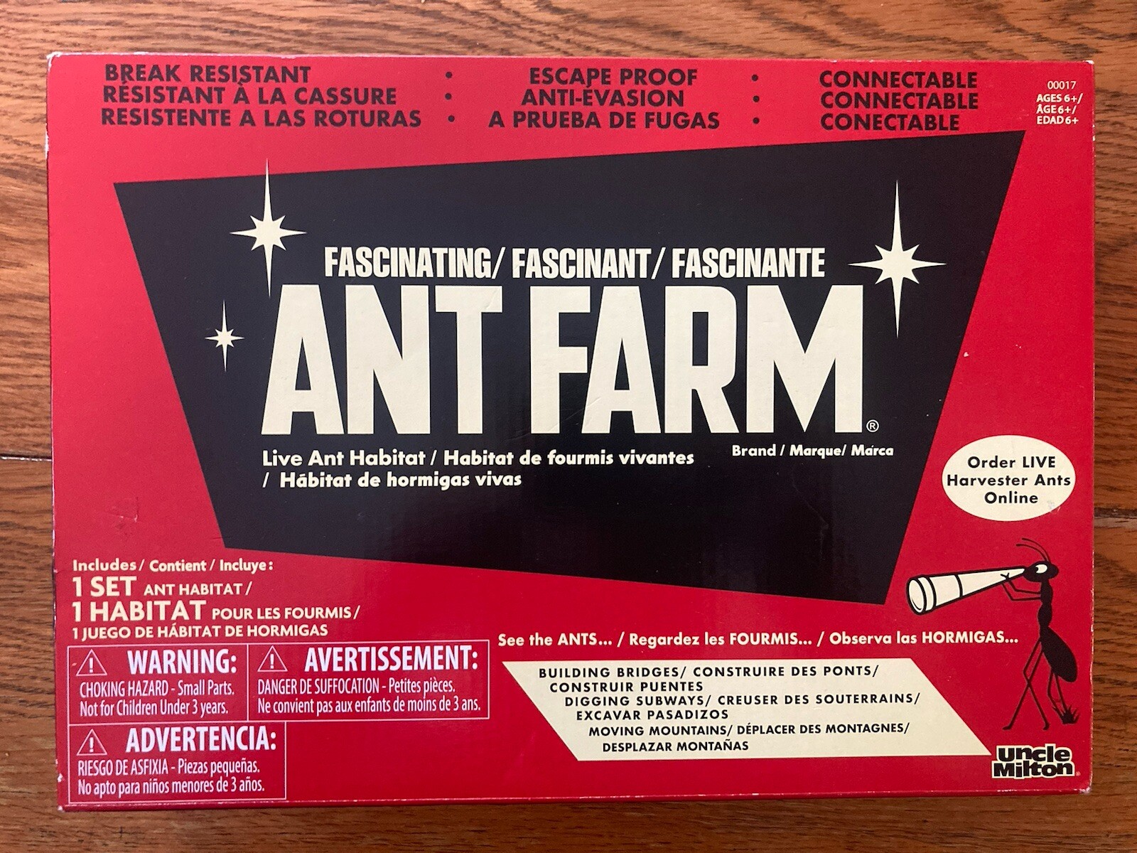 Uncle Milton's Ant Farm ORIGINAL authentic ANT FARM NEW/SEALED = (CODE FOR ANTS)