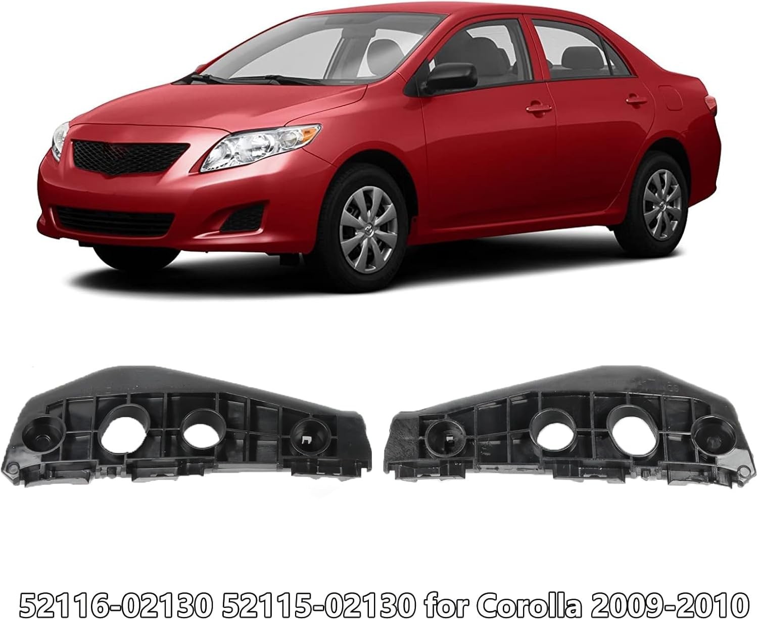 Front Bumper Bracket Set for Toyota Corolla 2009-2010 Left Driver and Right P...
